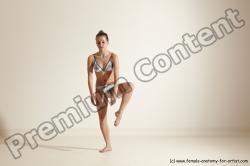 Nude Gymnastic poses Woman White Moving poses Slim long brown Dynamic poses Pinup